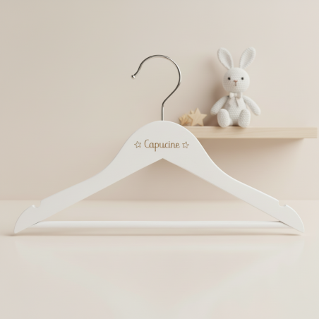 Cintre Enfant, en Bois Gravure Personnalisée