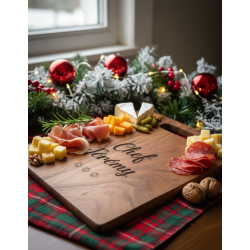 Chef(fe) + prénom, Planche en Acacia, gravée.