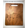 Poisson "Le Saumon" Planche en Acacia, gravée.