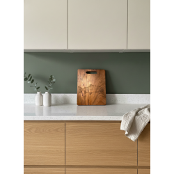 Planche en Acacia, gravée poissons "La Truite".