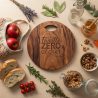 Planche en acacia gravée – Famille Zéro Déchet