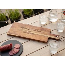 Ricard & Sauciflard  "Votre prénom" and co ,  Planche en Acacia