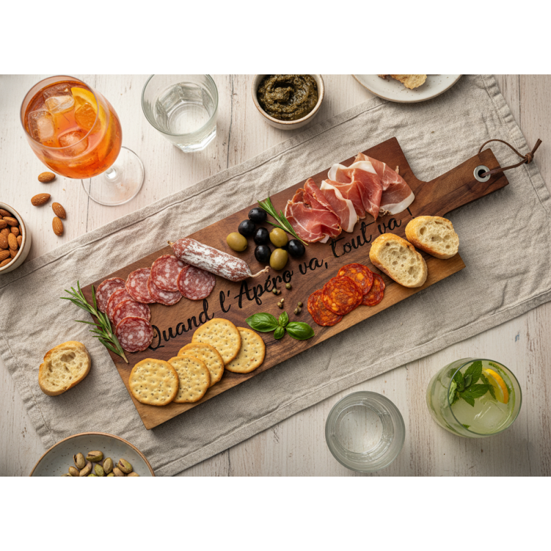 Quand l'apéro va, tout va! Planche en Acacia