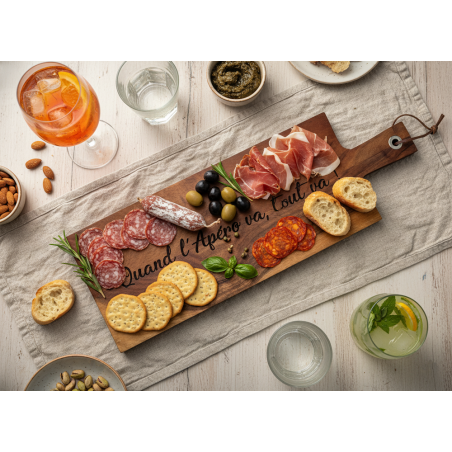 Quand l'apéro va, tout va! Planche en Acacia