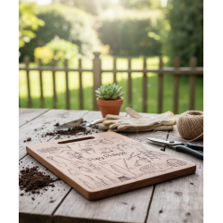 Planche en Acacia personnalisée - Cadeau Papa / Papy -  Jardinage