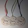 Boule de Noël en bois personnalisée - Rond ou Etoile