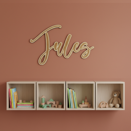 Grand Prénom en bois, police Pauline - découpé et gravé. à partir de :