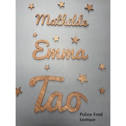 Grand Prénom en bois, police Fred à partir de