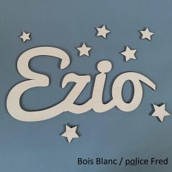 Grand Prénom en bois, police Fred à partir de