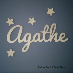 Grand Prénom en bois, police Fred à partir de