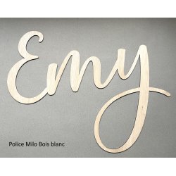 Grand Prénom en bois, police Milo à partir de