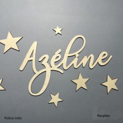 Grand Prénom en bois, police Milo à partir de