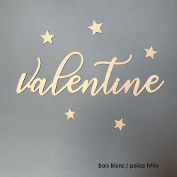 Grand Prénom en bois, police Milo à partir de