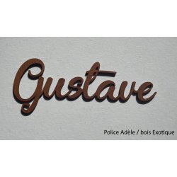 Grand Prénom en bois, police Adèle à partir de