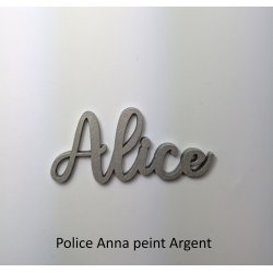Grand prénom en bois peint, police Anna, à partir de :