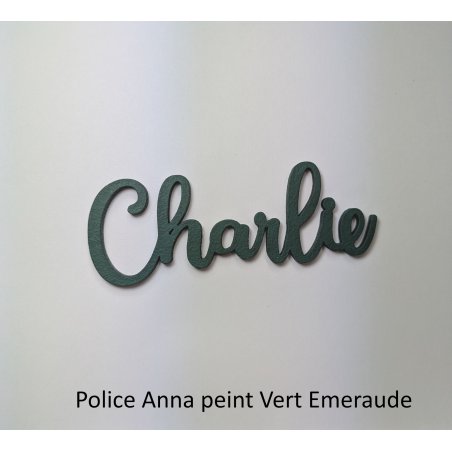 Grand prénom en bois peint, police Anna, à partir de :