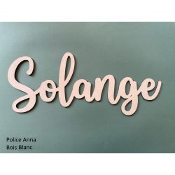 Grand Prénom en bois, police Anna à partir de