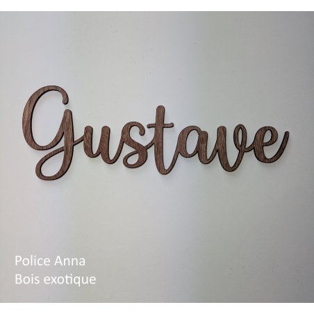 Grand Prénom en bois, police Anna à partir de