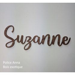 Grand Prénom en bois, police Anna à partir de
