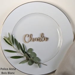 Prénom en bois, marque place