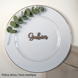 Prénom en bois, marque place