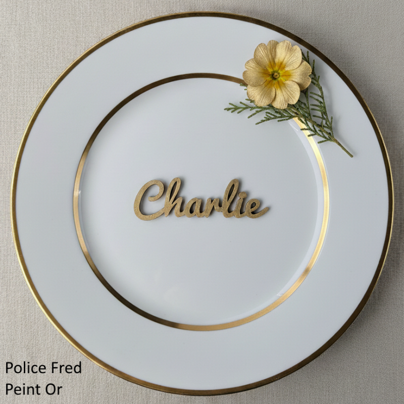 Prénom en couleur, marque place