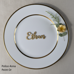 Prénom en couleur, marque place