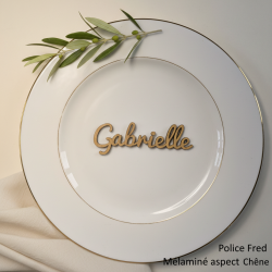 Prénom en bois, marque place