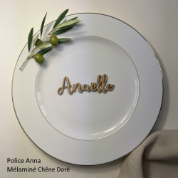 Prénom en bois, marque place