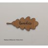 Feuille,  Marque Place en bois gravé.