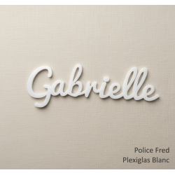 Prénom, marque place, en Plexi Blanc et Couleurs