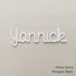 Prénom, marque place, en Plexi Blanc et Couleurs