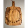 Personnalisée, en Acacia, gravée avec vos prénoms, modèle "ovale", planche de présentation, apéritif, charcuterie, fromage