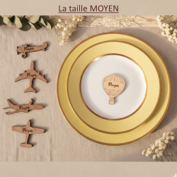 Avion, Marque Place,  en bois gravé.