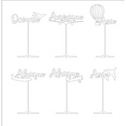 Nom de table Personnalisé avec un avion en bois Peint