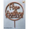 Cake Topper  Noces de Bois, en bois.