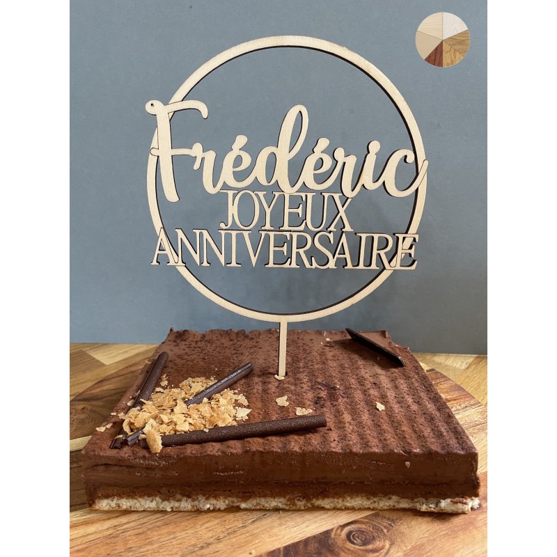 Décoration de gâteau Joyeux Anniversaire - Bois | Le Géant de la Fête