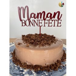 Cake Topper Bonne Fête Maman, en bois medium ou  peint