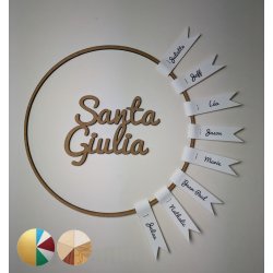 1 Nom de table + 1 cercle + 8 étiquettes pour plan de table dans des cercles