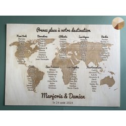 Panneau Plan de Table Carte du Monde