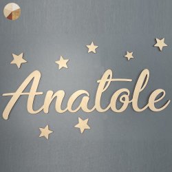 Grand Prénom en bois, police Adèle à partir de