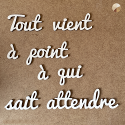 Les Phrases /  Tout Vient à point à qui sait attendre en 80 cm
