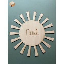 Soleil, de 15 à 40 cm de diamètre,  gravé au prénom