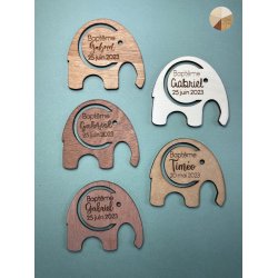 Médaillon Eléphant ,  en bois gravés