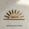 Demi-Soleil,  marque-place en bois gravés ou plexi