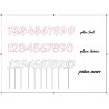 Numéro en chiffre, en PLEXI, transparent, or et couleur, sur pic ou support