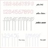 Numéro en chiffre, en PLEXI, transparent, or et couleur, sur pic ou support