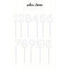 Numéro en chiffre, en PLEXI, transparent, or et couleur, sur pic ou support