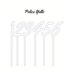 Numéro en chiffre, en PLEXI, transparent, or et couleur, sur pic ou support