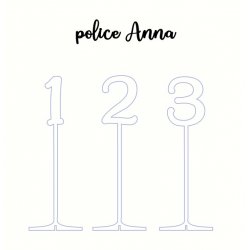 Numéro en chiffre, en PLEXI, transparent, or et couleur, sur pic ou support